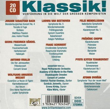 20 CD Box Klassik - Große Komponisten Bach, Händel, Vivaldi, Mozart etc.