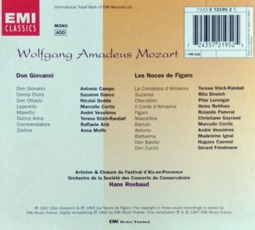 Preview: Wolfgang Amadeus Mozart Don Giovanni + Les Noces de Figaro 5 CD Box