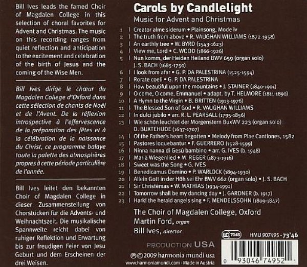 Carols by Candlelight The Choir of Magdalen CD