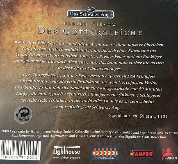 Das Schwarze Auge - Der Göttergleiche 1 CD Hörbuch Ulrich Kiesow